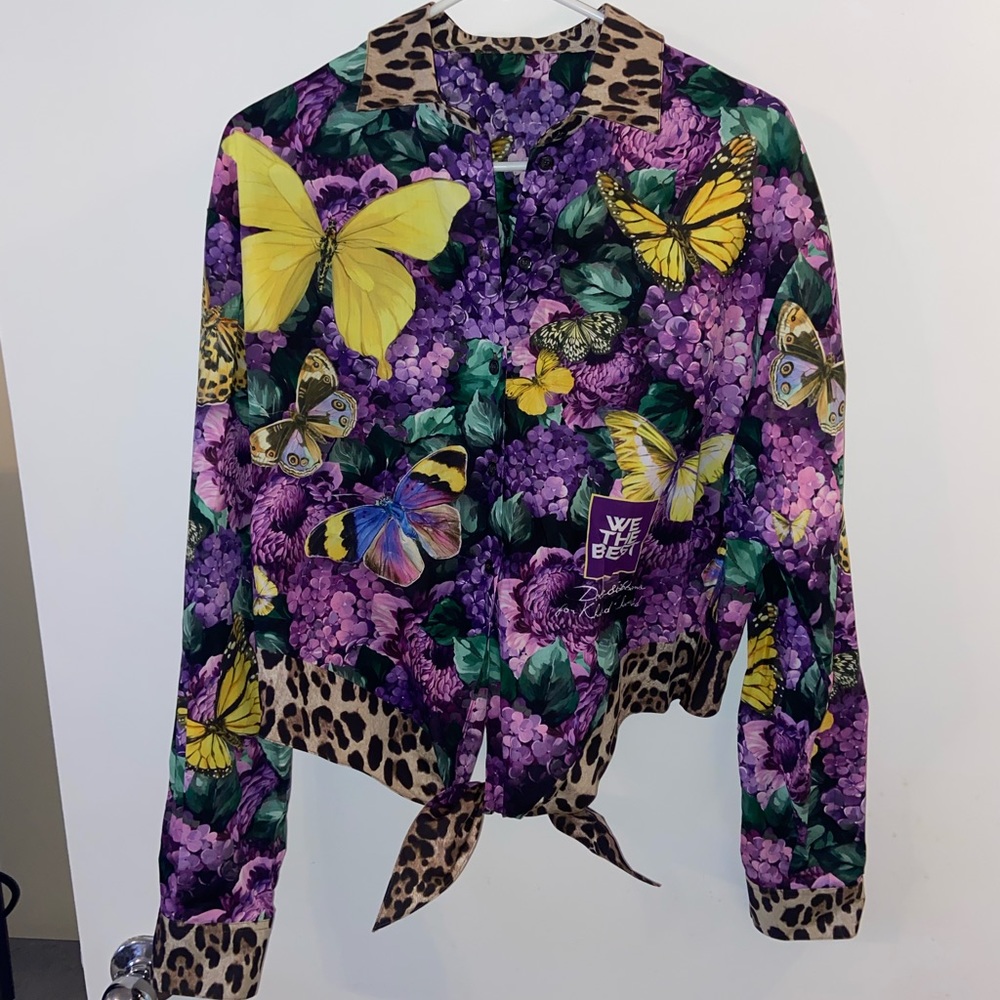 Dolce & gabbana for Khaled Khaled short poplin shirt with tie detail size 48
